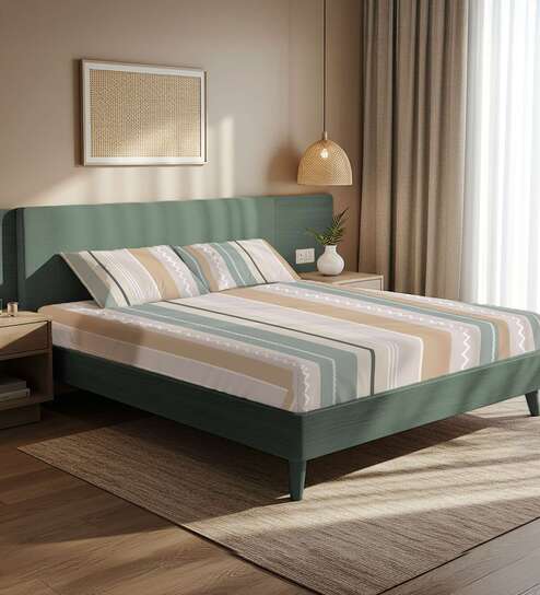 Multicolor Floral 200 TC Microfiber Double Bedsheet with 2 Pillow Covers
