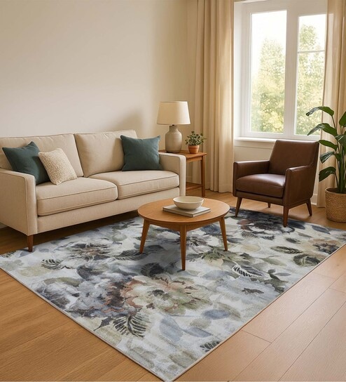 Multicolor Floral 4x6 Feet Machine Made Carpet