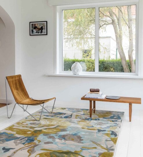 Multicolor Floral Polypropylene 5 ft x 7 ft Machine Made Carpet