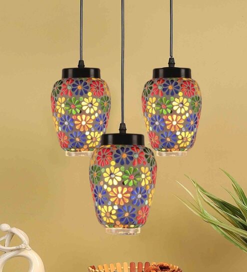 Feliz Multicolour Glass Cluster Hanging Light