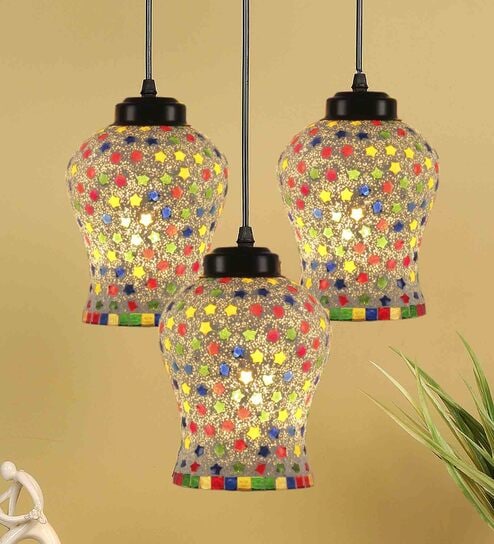 Sylan Multicolour Glass Cluster Hanging Light