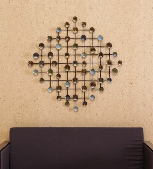 Buy Multicolor Abstract Drop Metal Wall Art By Vedas Online