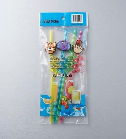 Multicolor Kids Curly Drinking Straw with Cartoon Topper (Assorted Design & Color)-image-30