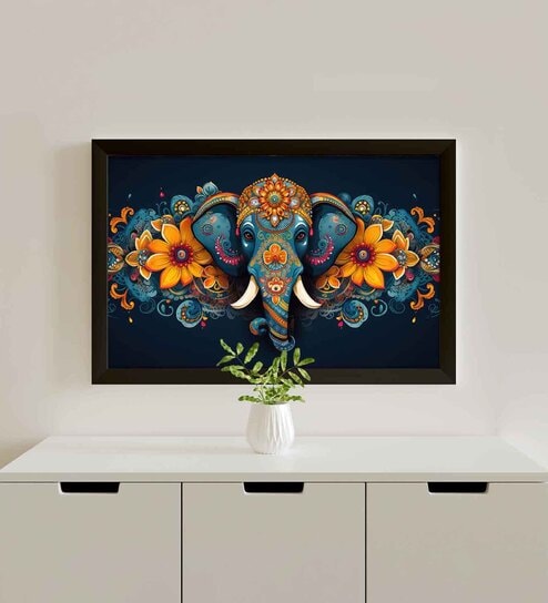 Blue Ganesha Wall Painting