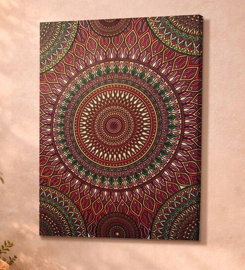 Multicolor Mandala Stretched Canvas Painting