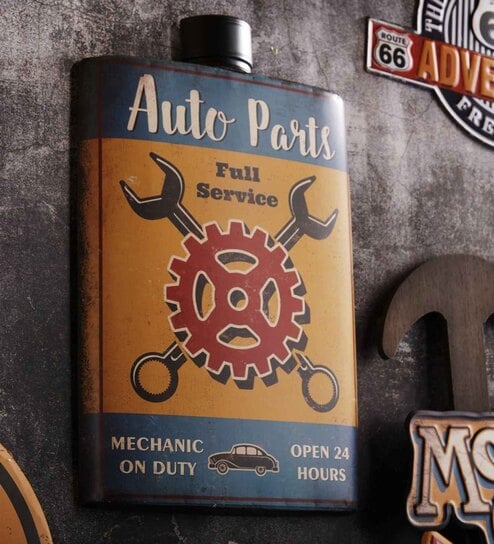 Multicolor Metal Auto Parts Wall Decor