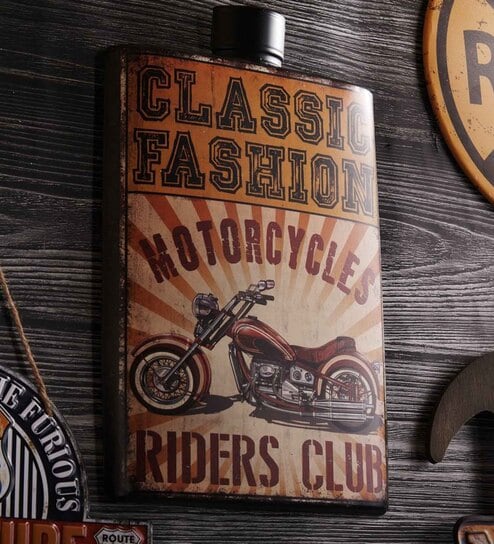 Multicolor Metal Motorcycles Riders Club Wall Decor
