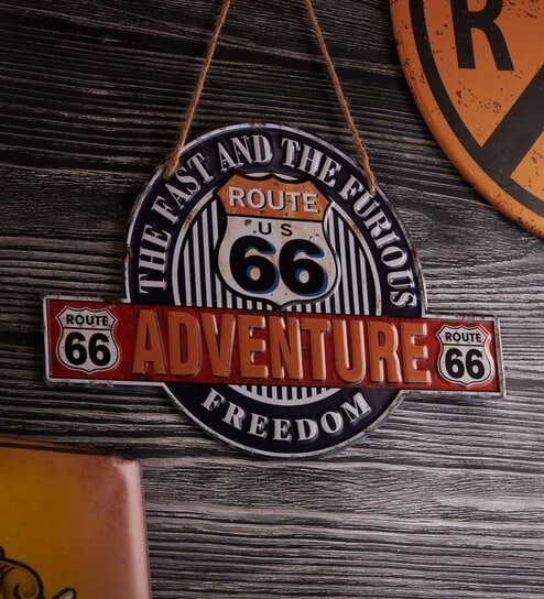 Multicolor Metal Adventure Route Wall Hanging
