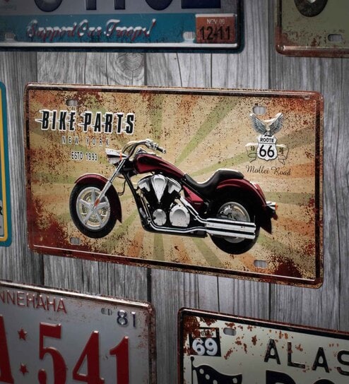 Multicolor Metal Bike Parts Route66