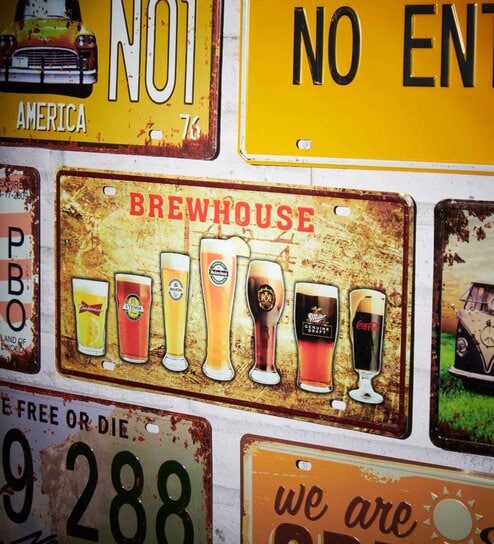 Multicolor Metal Brewhouse Brands Wall sticker
