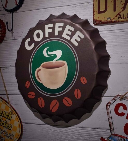 Brown Metal Coffee Wall Decor