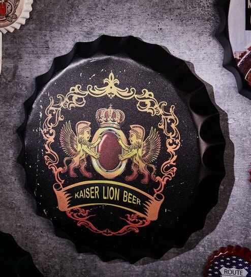 Black Metal Kaiser Lion Beer Wall Decor