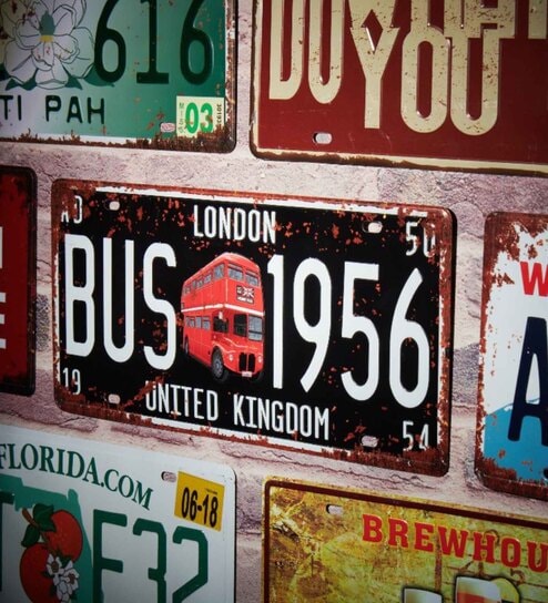 Multicolor Metal London Bus 1956 Wall sticker