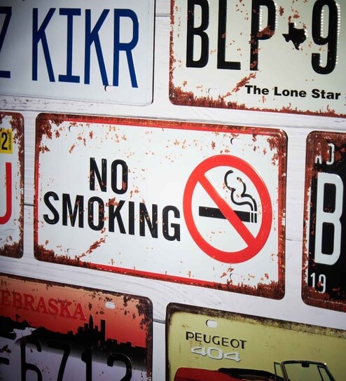 Multicolor Metal No Smoking White Wall sticker