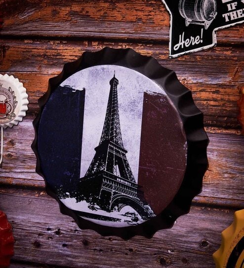 Multicolor Metal Paris Wall Decor