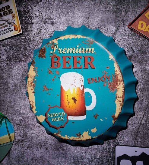 Blue Metal Premium Beer Enjoy Wall Decor
