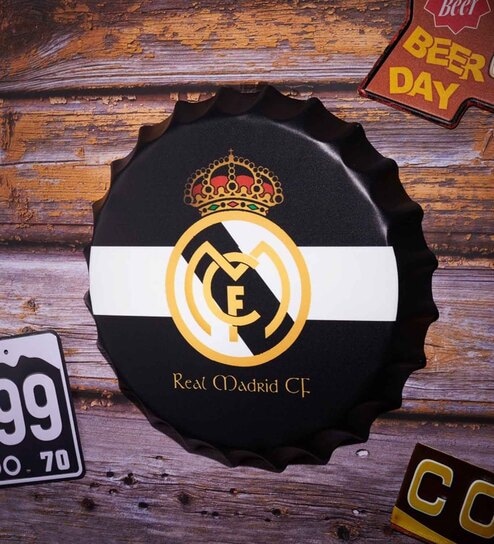 Black Metal Real Madrid Wall Decor
