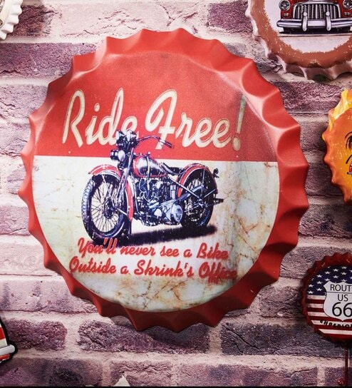Red Metal Ride Free Motor Wall Decor