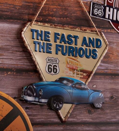 Multicolor Metal The Fast And The Furious Wall Hanging