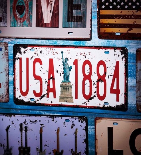 Multicolor Metal Usa 1884 Wall sticker