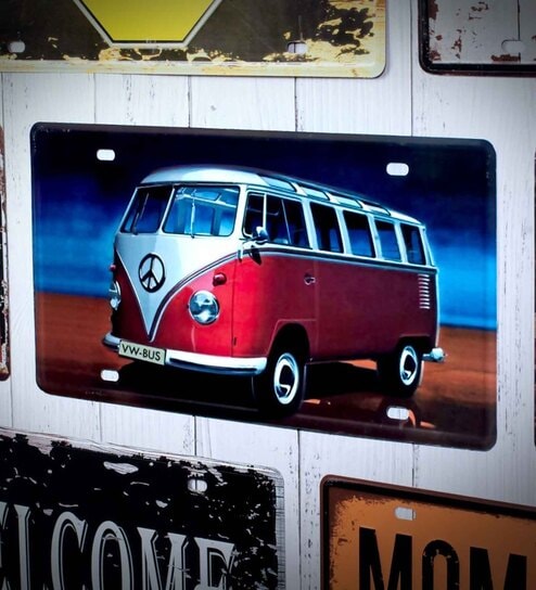 Multicolor Metal Volkswagen White & Red Van