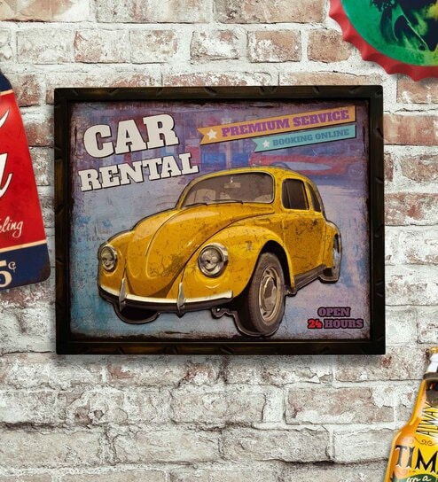 Multicolor Metal Vw Beetle Frame
