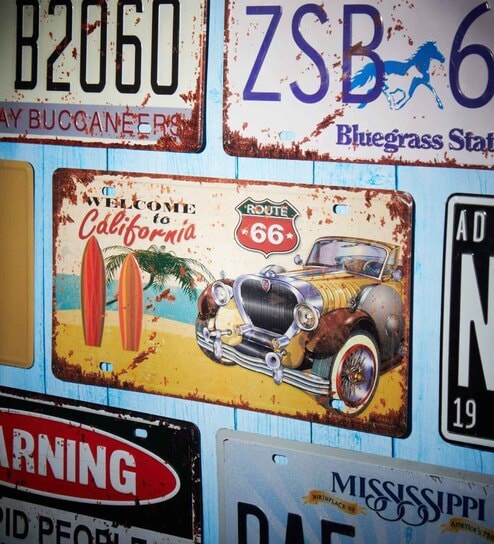 Multicolor Metal Welcome To California Wall sticker