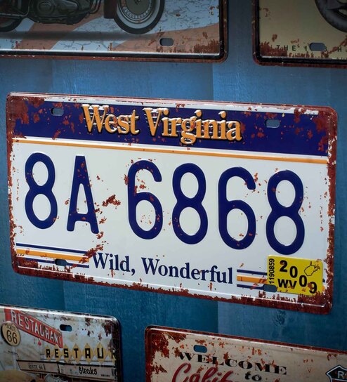 Blue Metal West Virginia 8A 6868 Wall Sign