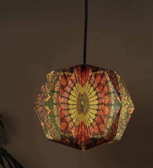 Buy Multicolour Bamboo Paper Bohemian Box Shaped Origami Hanging
