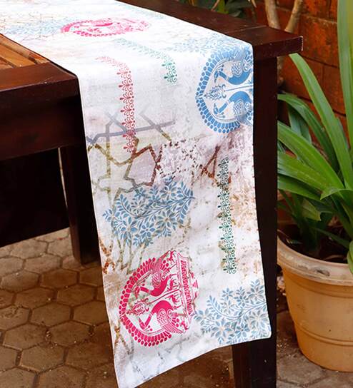 Atticus (12x84) White Polycanvas Table Runner