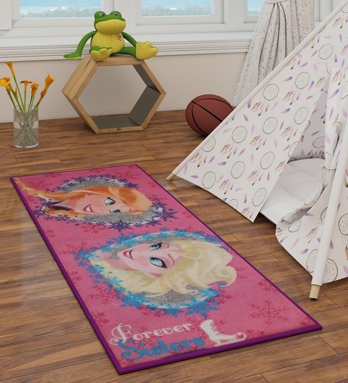 Multicolor Polyester Abstract 54 x 24 Feet Kids Floor Runner