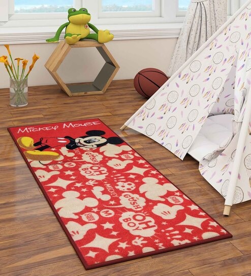 Multicolor Polyester Abstract 54 x 24 Feet Kids Floor Runner