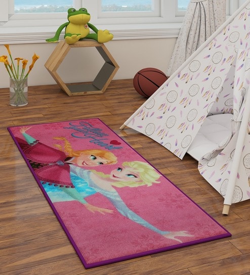 Multicolor Polyester Abstract 54 x 24 Feet Kids Floor Runner by Athom Living