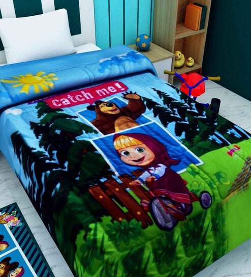 Multicolor Polyester Kids Printed Single Bed Comforter