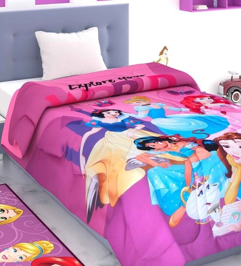Purple Polyester Kids Printed Single Bed Comforter