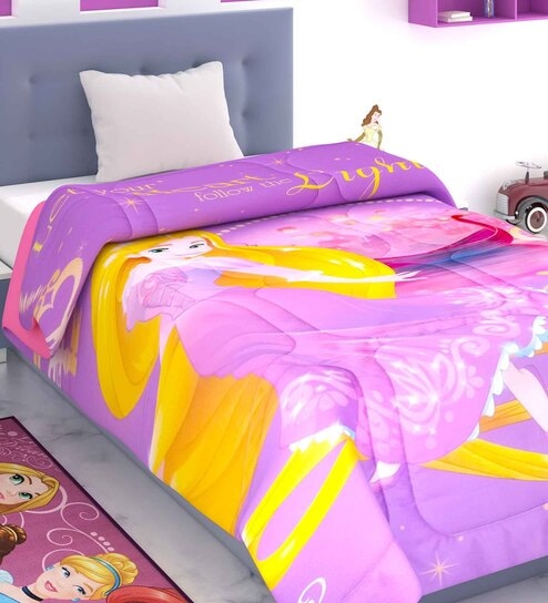 Purple Polyester Kids Printed Single Bed Comforter