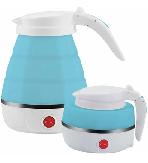 Multicolor Portable Electric Kettle 500ml (Blue, Grey & Peach Assorted)