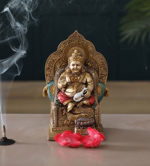 Multicolor Resin God Kuber Idol