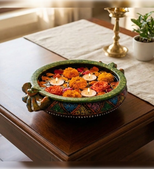 Green Resin Handcrafted Traditional Urli