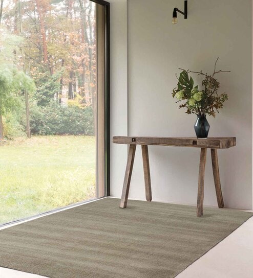 Multicolor Solid Polyester 3 ft x 5 ft Machine Made Carpet