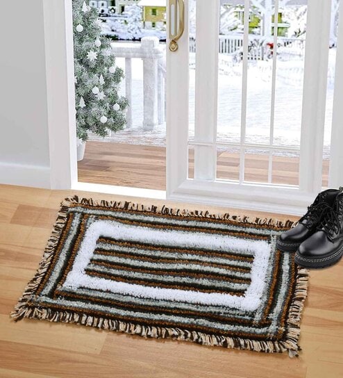 Multicolor Solid Rubber 24x16 Inches Door Mat