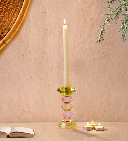 Multicolor Torrian Crystal Candle Holder - Small