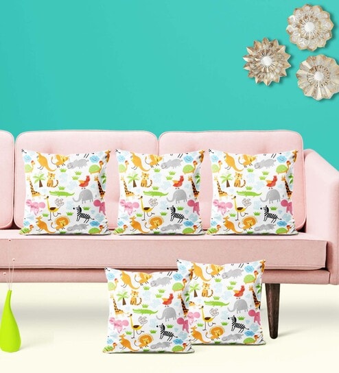 Multicolor Floral Velvet 16 x 16 Inches Cushion Covers (Set of 5) by ArtzFolio
