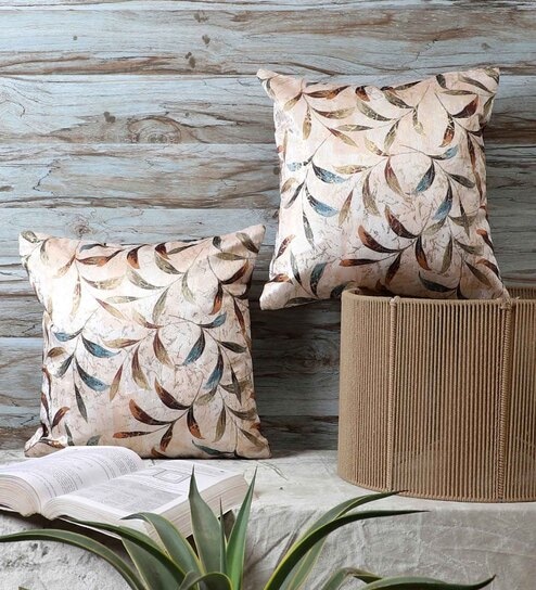 Multicolor Velvet Floral 16x16 inches Cushion Covers (Pack of 2)