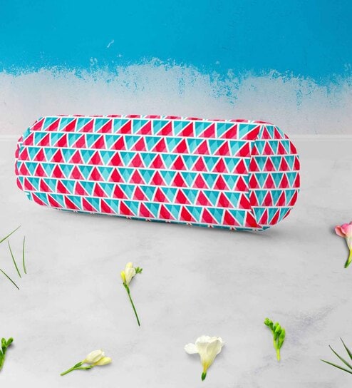 Blue Velvet Printed 16x6 Inches Bolster Covers (Pack of 2) Artzfolio