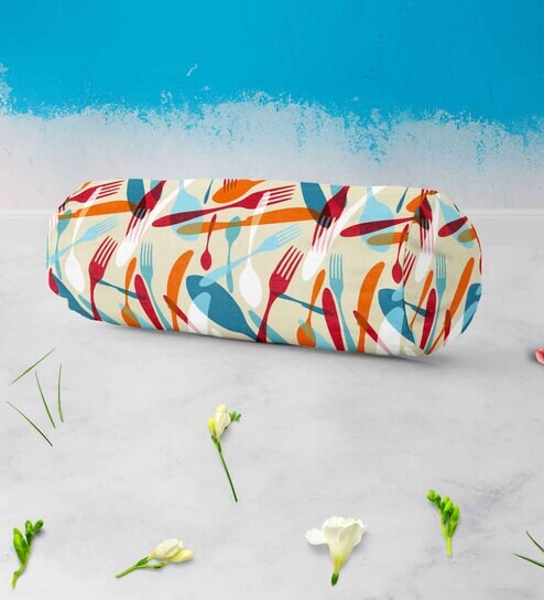 Brown Velvet Printed 24x9 Inches Bolster Covers (Pack of 2) Artzfolio