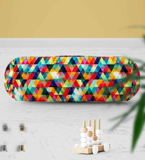Multicolor Velvet Printed 16x6 Inches Bolster Covers (Pack of 2) Artzfolio