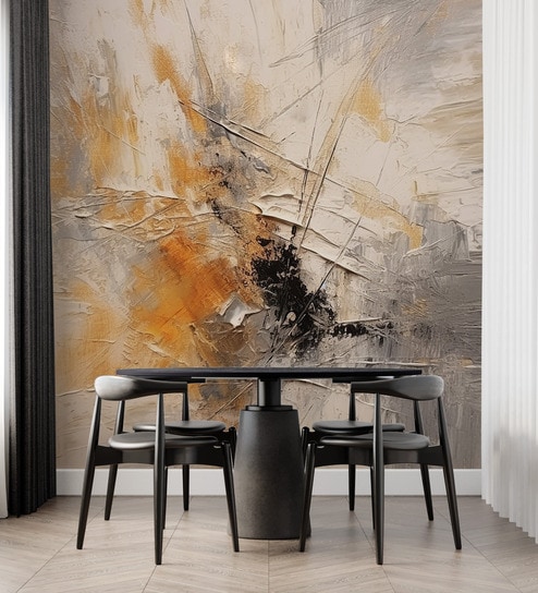 Sandstone Brush Abstract Vinyl Abstract Self Adhesive Wallpaper (3 ft X 3 ft)
