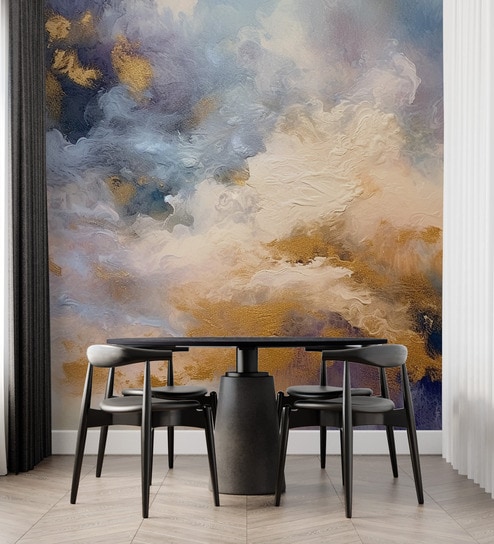 Stormy Cloud Wash Vinyl Abstract Self Adhesive Wallpaper (3 ft X 3 ft)