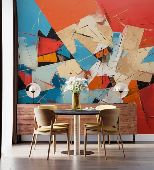 Torn Paper Collage Vinyl Abstract Self Adhesive Wallpaper (3 ft X 3 ft)